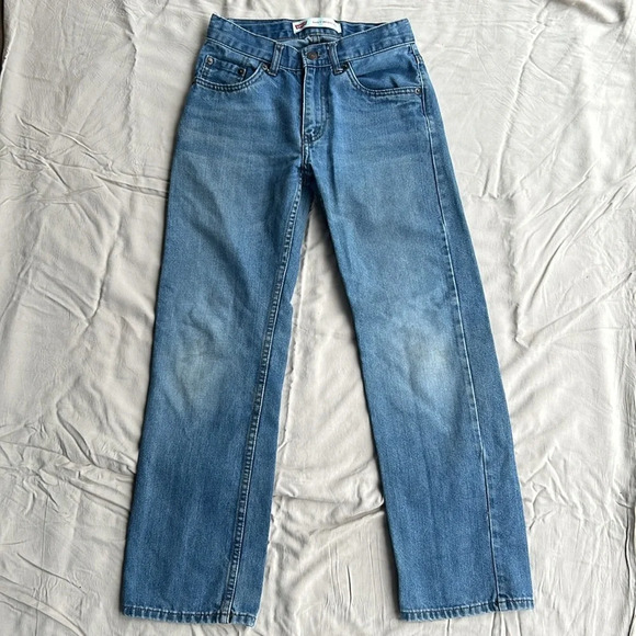 Levi’s Boys Blue Denim 505 Regular Straight Leg Adjustable‎ Waist Jeans 12 Slim - Picture 5 of 10